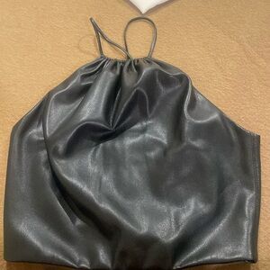 Alice and Olivia black leather top